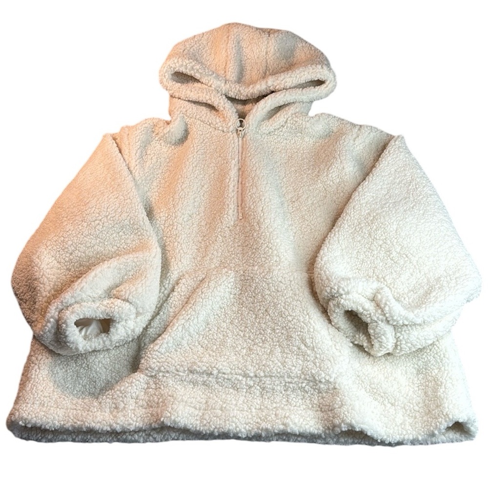 🎯NWOT Nap Pouch Pocket Fleece Hoodie Ivory Size Small - Picture 6 of 15